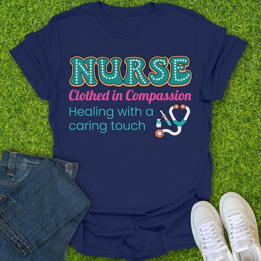 T-Shirt Navy / S Clothed In Compassion Tee