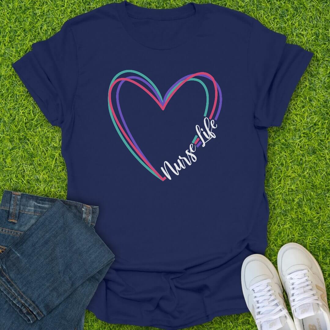 T-Shirt Navy / S Colorful Nurse Life Tee