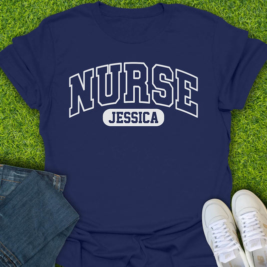 T-Shirt Navy / S Custom Nurse Varsity Tee
