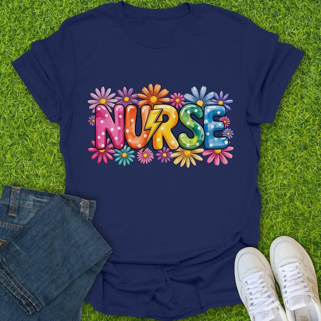 T-Shirt Navy / S Electric Daisies Tee