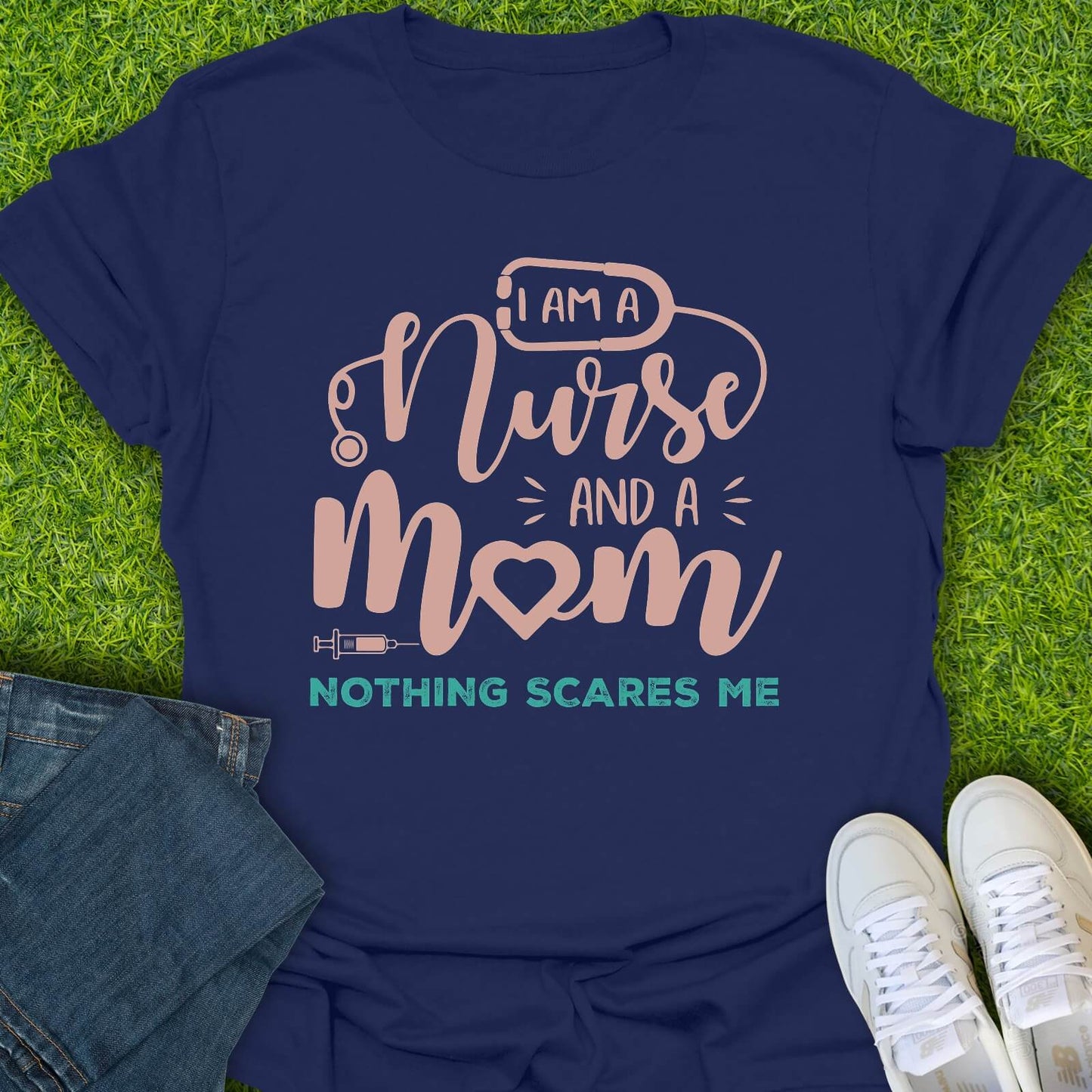 T-Shirt Navy / S Fearless Nurse Mom Tee