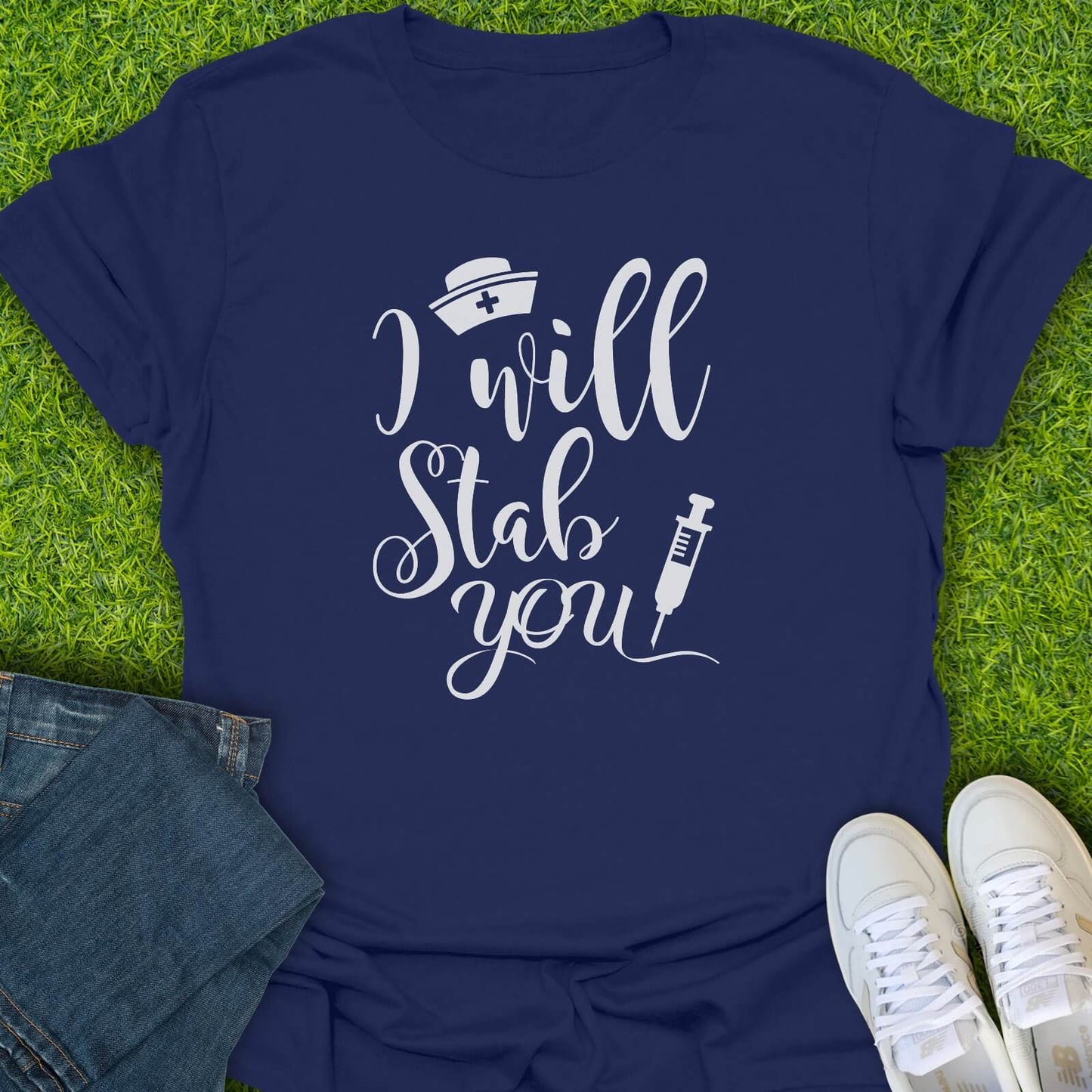 T-Shirt Navy / S I Will Stab You Tee