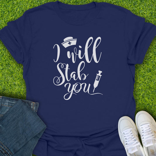 T-Shirt Navy / S I Will Stab You Tee