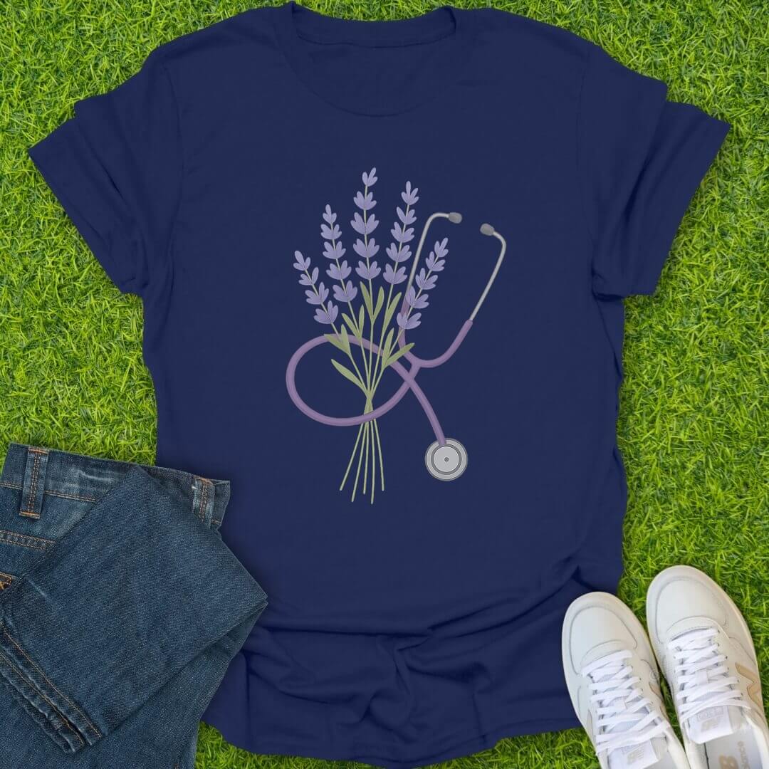 T-Shirt Navy / S Lavender Tee