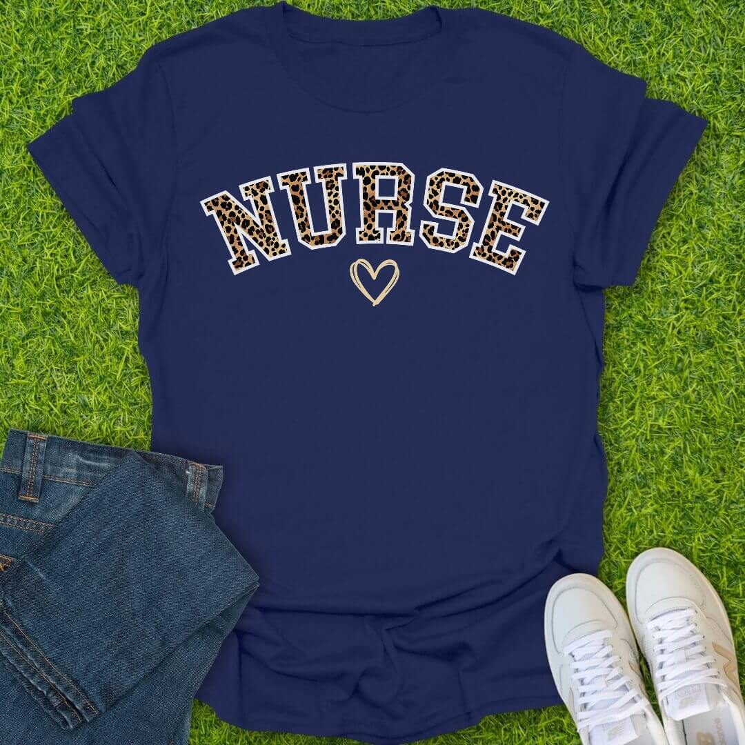 T-Shirt Navy / S Leopard Nurse Arch Tee