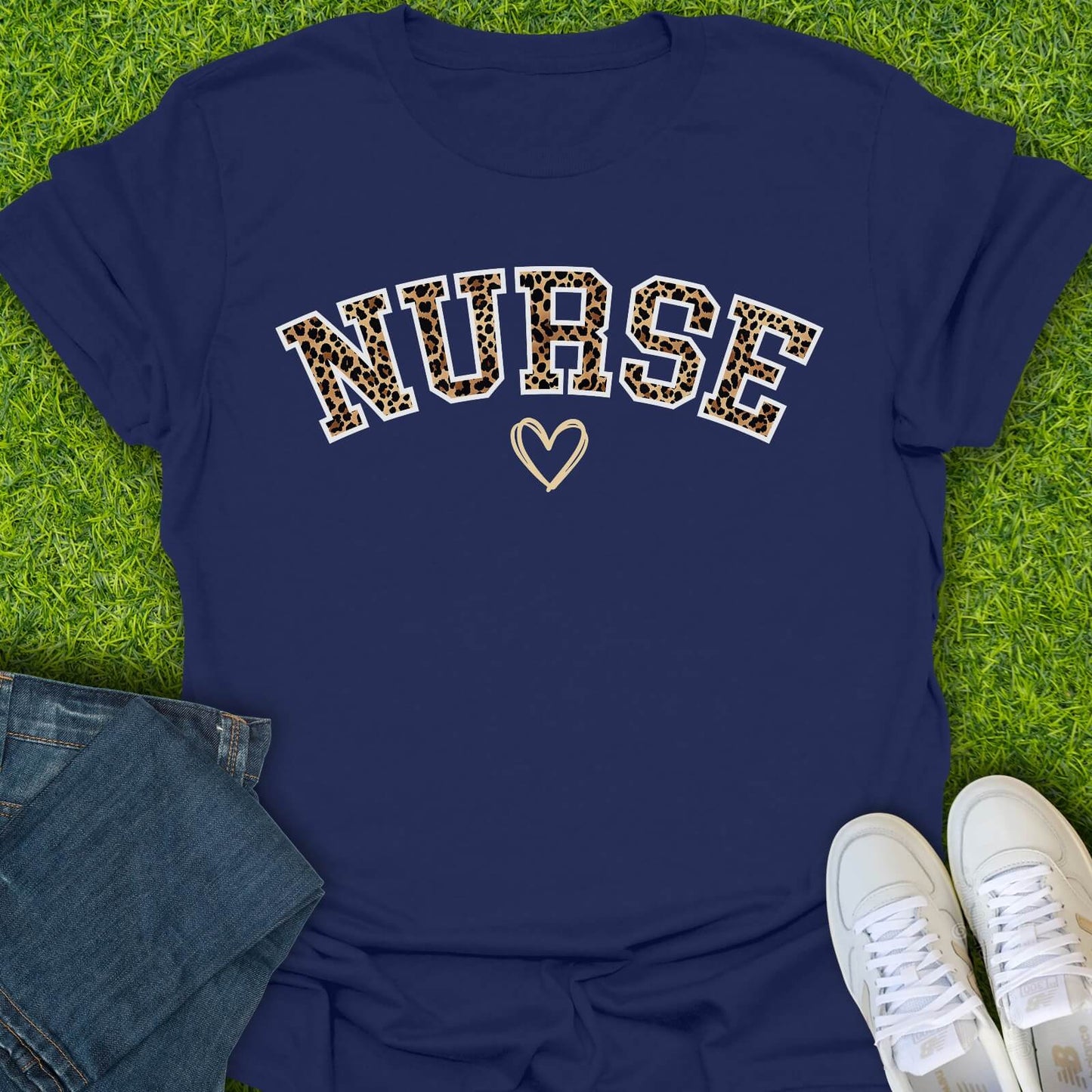 T-Shirt Navy / S Leopard Nurse Arch Tee