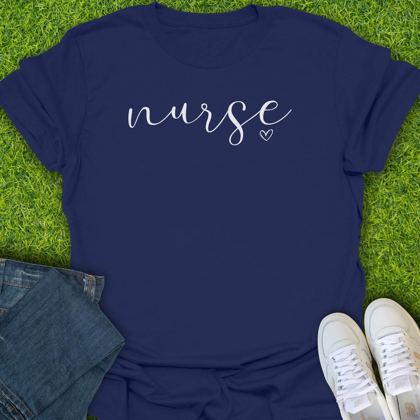 T-Shirt Navy / S Minimalistic Nurse Tee