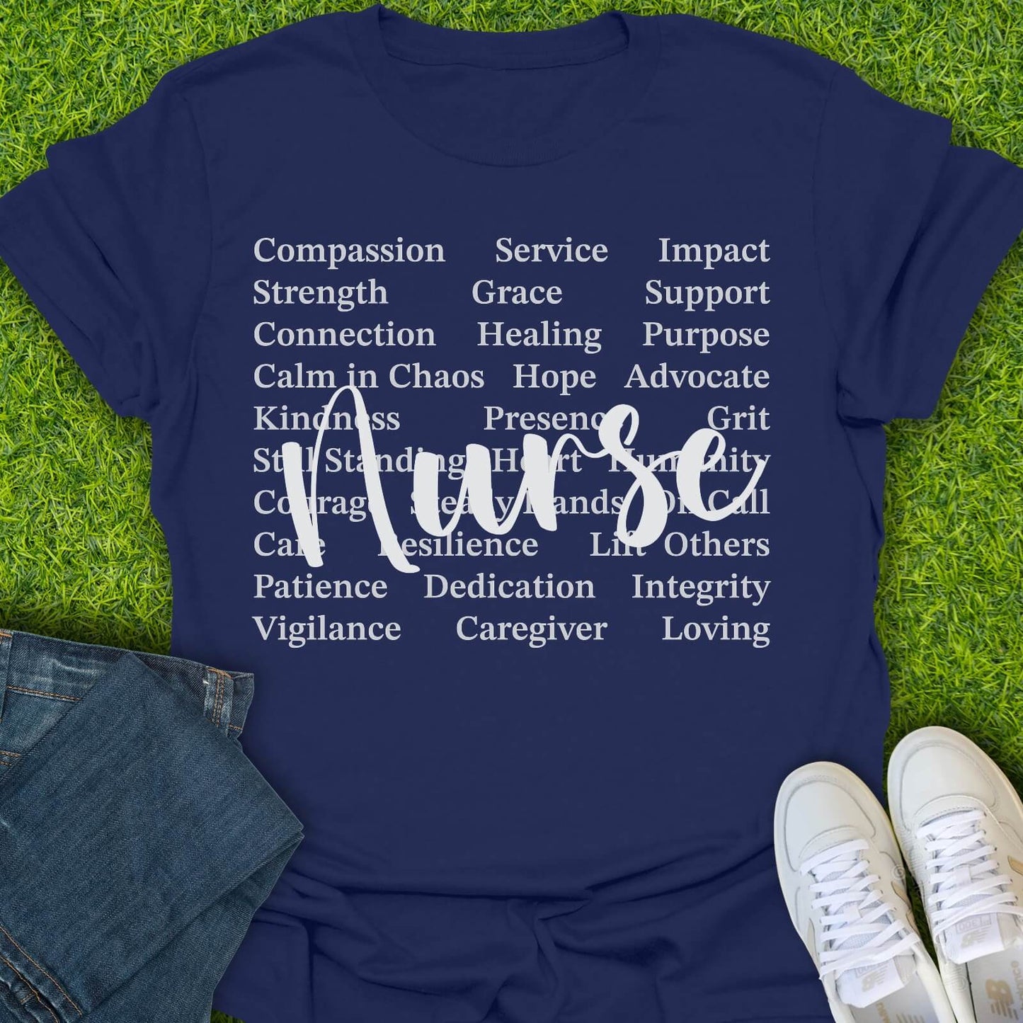T-Shirt Navy / S Nurse Words Tee