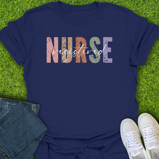 T-Shirt Navy / S Registered Nurse Color Block Tee