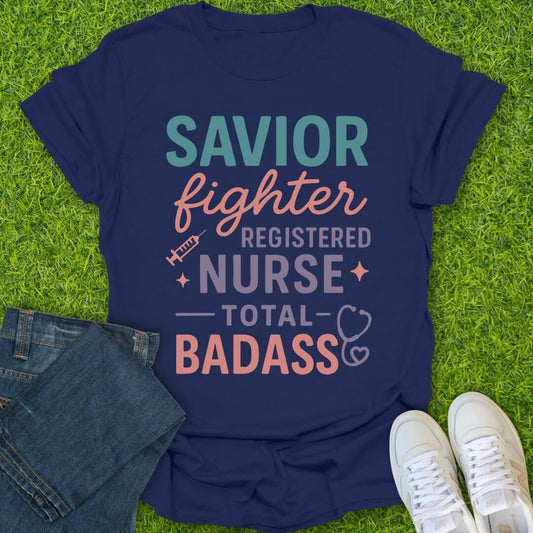 T-Shirt Navy / S Registered Nurse Total Badass Tee