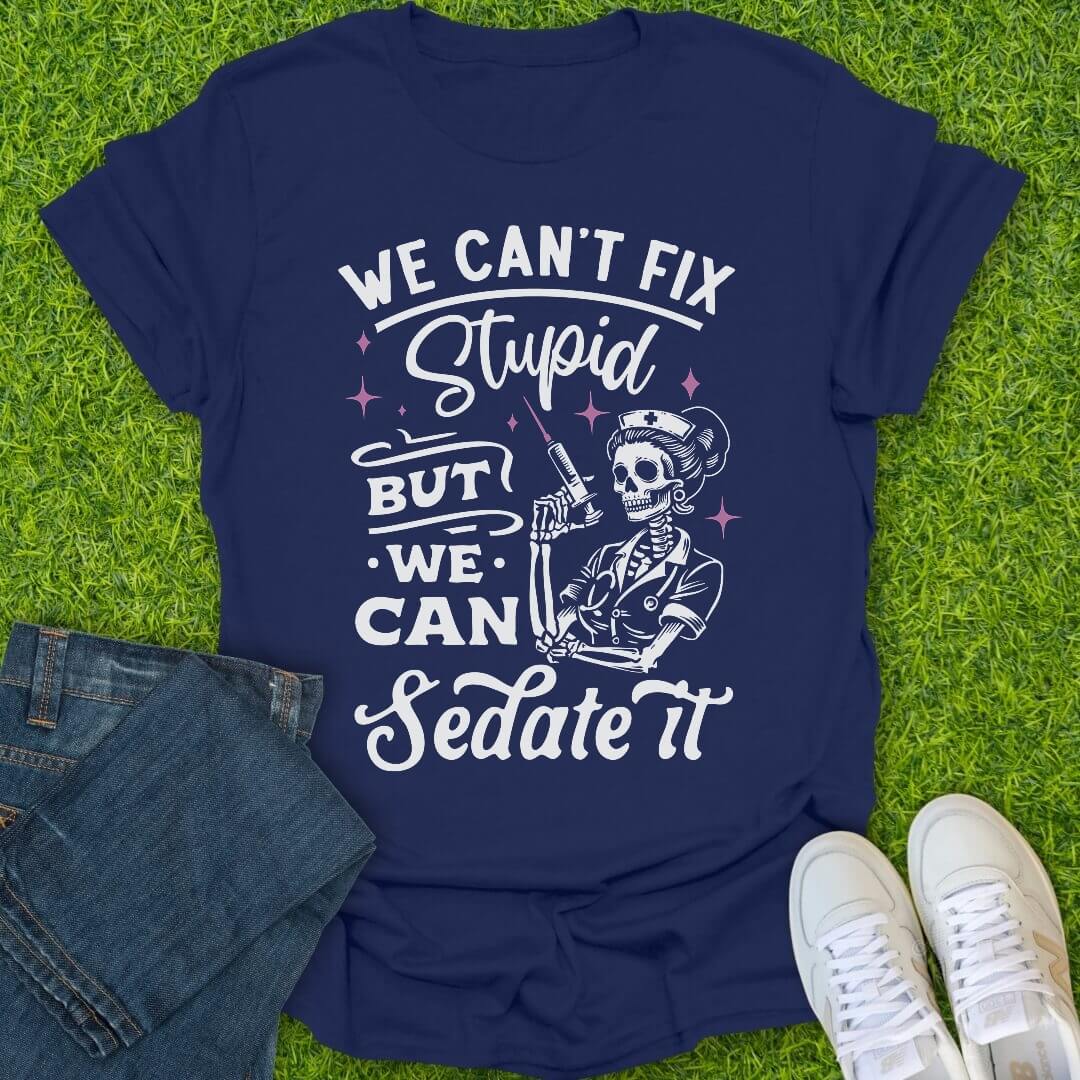 T-Shirt Navy / S We Can Sedate It Tee