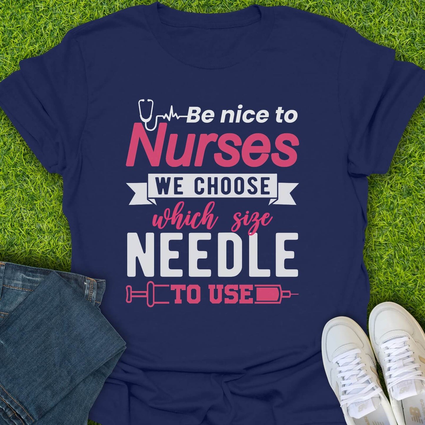 T-Shirt Navy / S Which Size Needle Tee