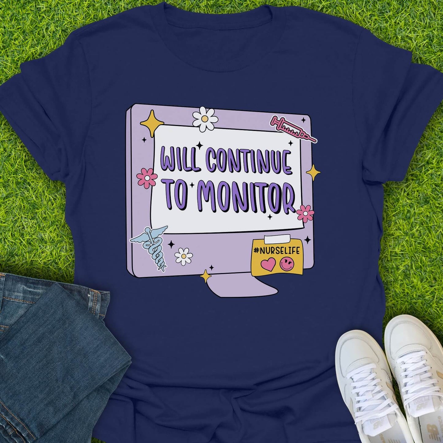 T-Shirt Navy / S Will Continue To Monitor Tee