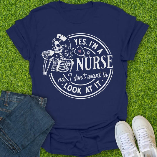 T-Shirt Navy / S Yes I Am A Nurse Tee
