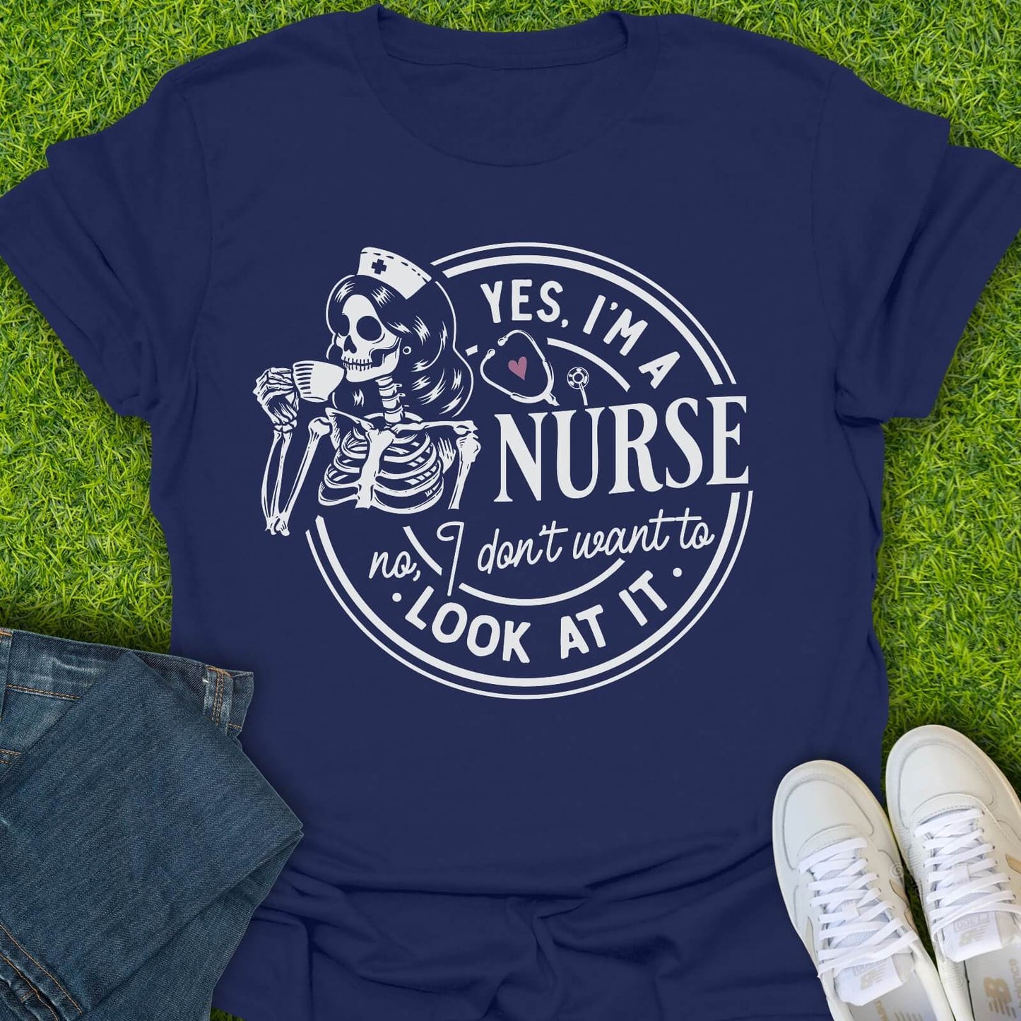 T-Shirt Navy / S Yes I Am A Nurse Tee