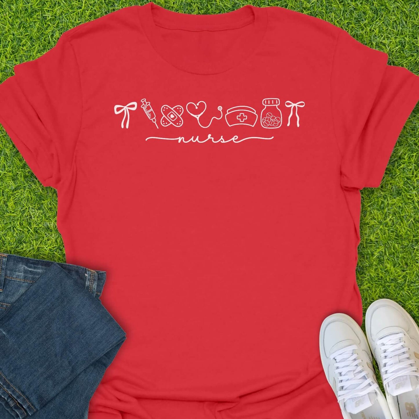 T-Shirt Red / S Nurse Life Icons Tee