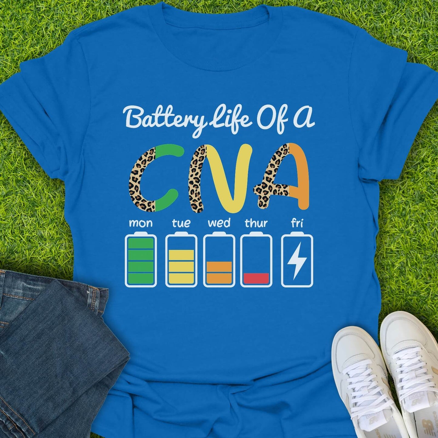 T-Shirt Royal / S Battery Life Of A CNA Tee