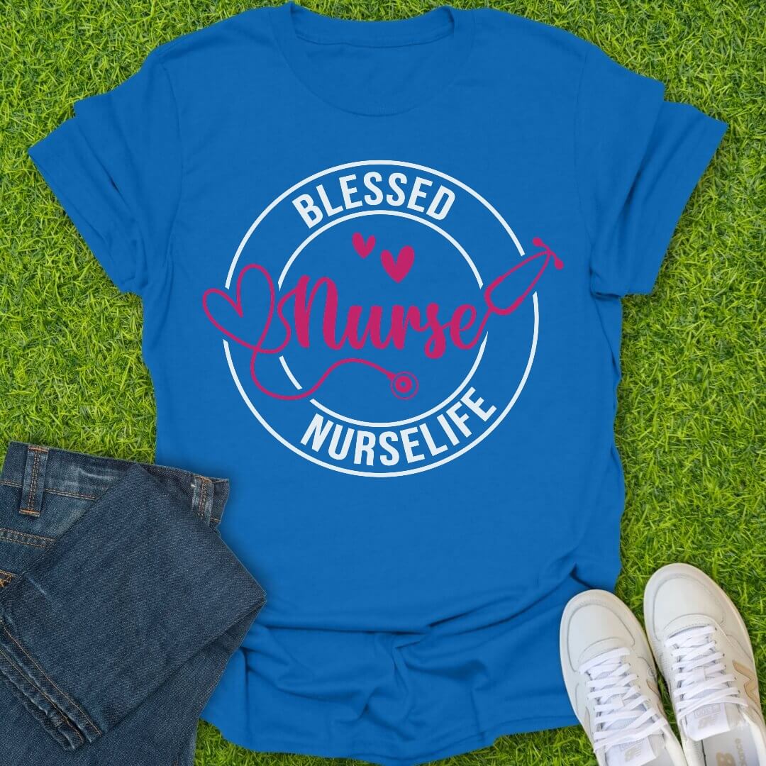 T-Shirt Royal / S Blessed Nurse Life Tee
