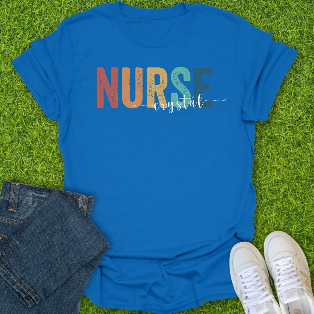 T-Shirt Royal / S Custom Rainbow Nurse Tee