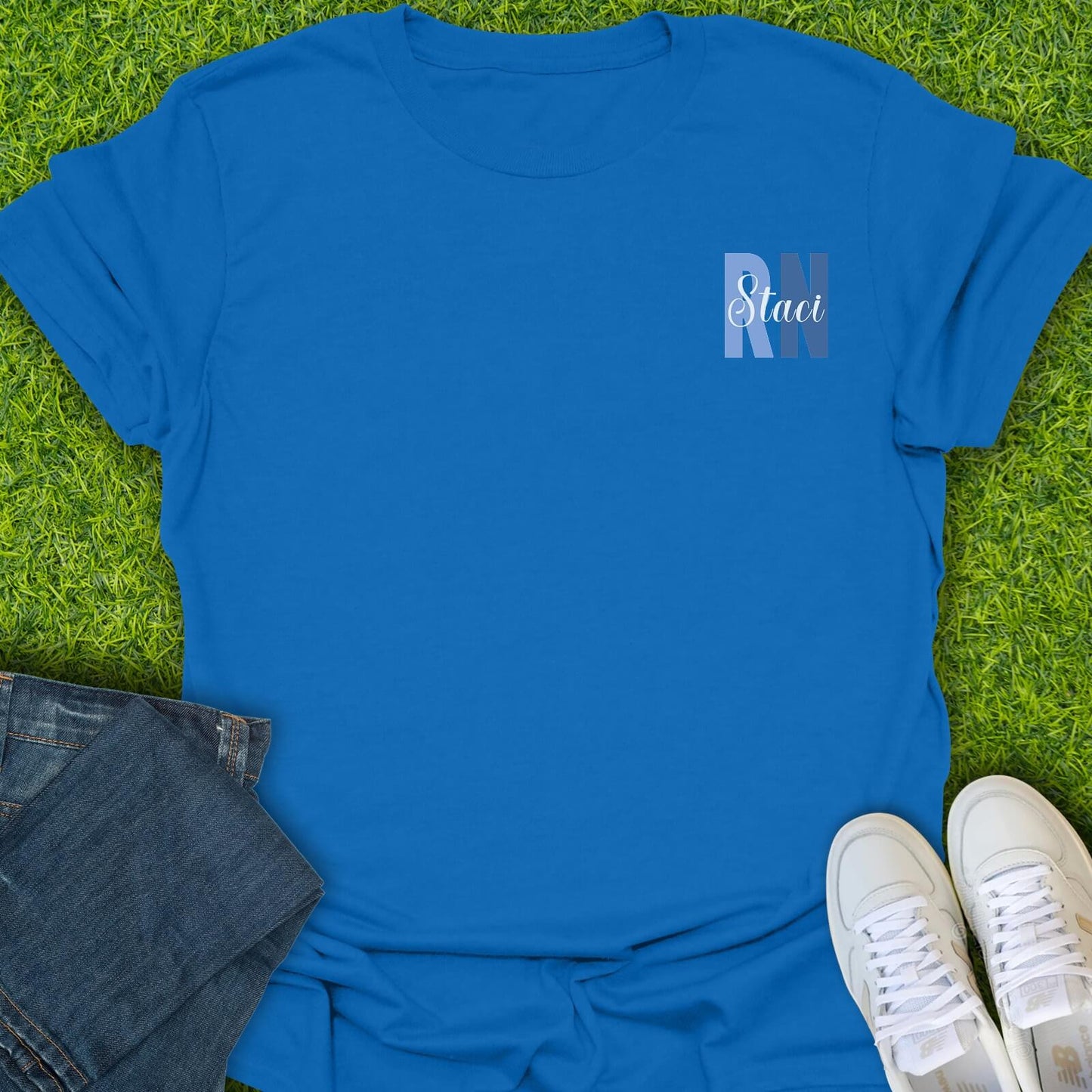 T-Shirt Royal / S Custom RN Nurse Name Tee