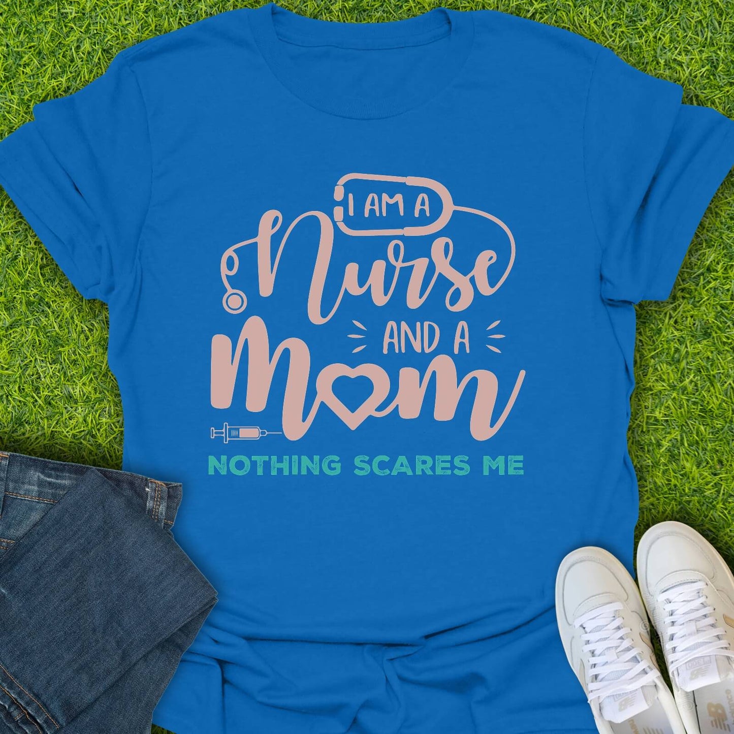 T-Shirt Royal / S Fearless Nurse Mom Tee