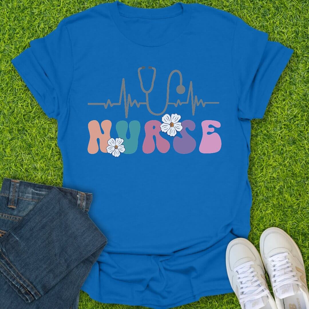 T-Shirt Royal / S Heartbeat Nurse Tee