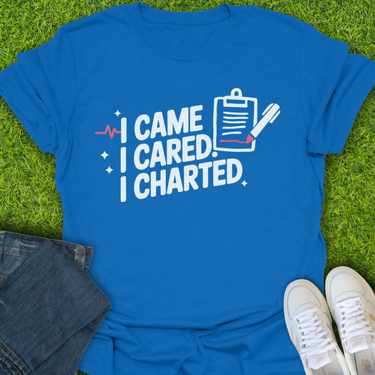 T-Shirt Royal / S I Came. I Cared. I Charted Tee