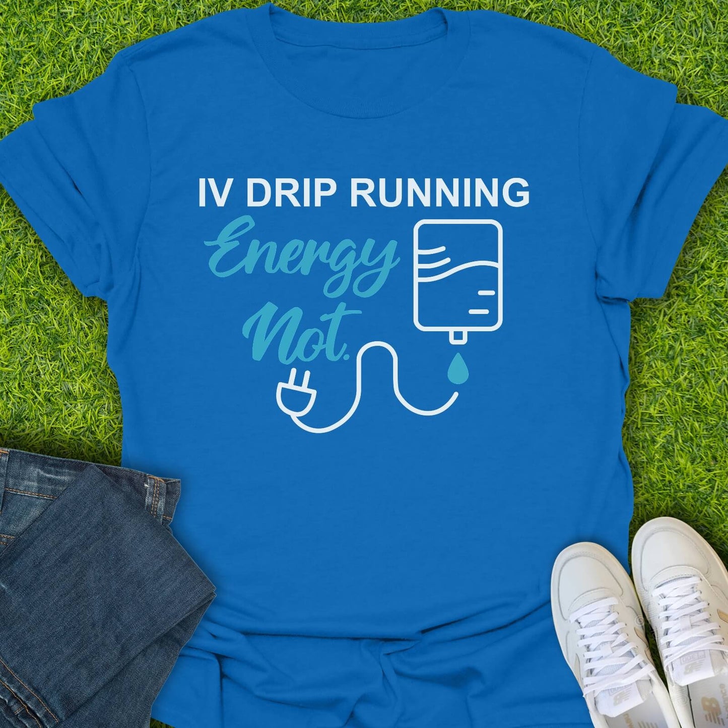 T-Shirt Royal / S IV Drip Running, Energy Not Tee
