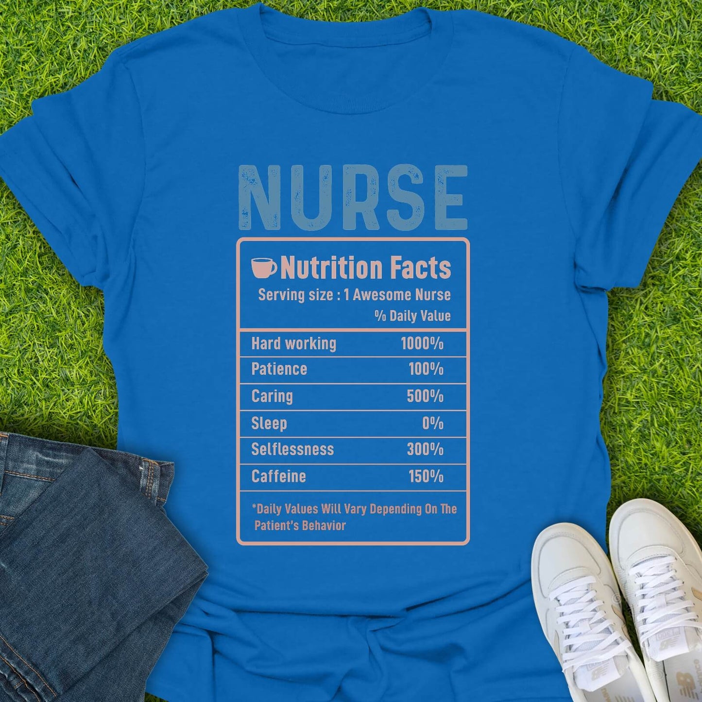 T-Shirt Royal / S Nurse Nutrition Facts Tee