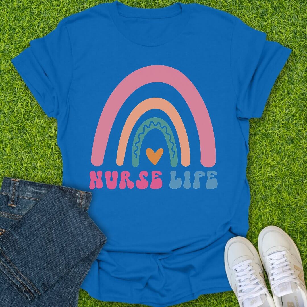 T-Shirt Royal / S Rainbow Nurse Life Tee