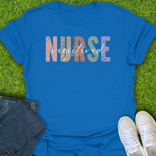 T-Shirt Royal / S Registered Nurse Color Block Tee