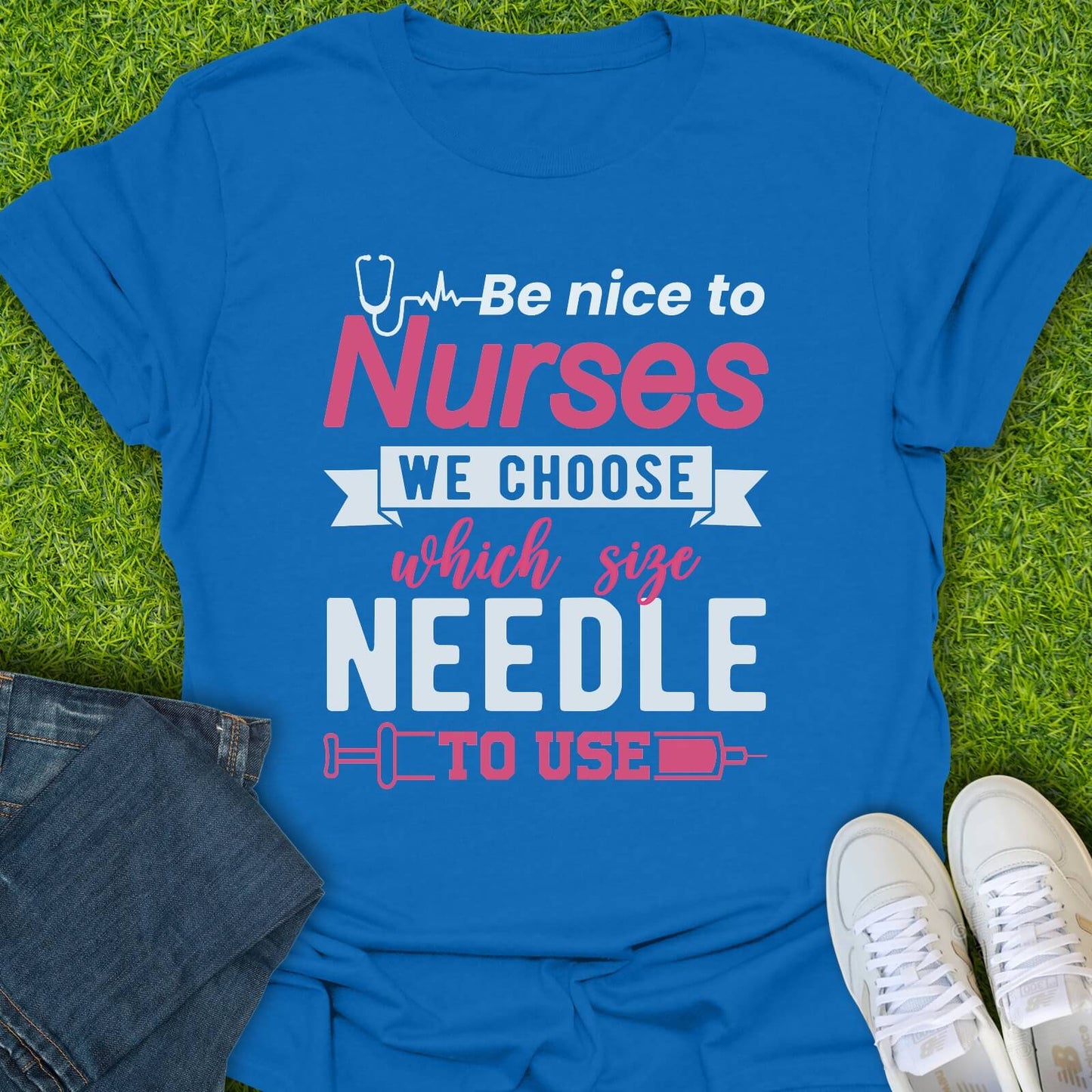 T-Shirt Royal / S Which Size Needle Tee