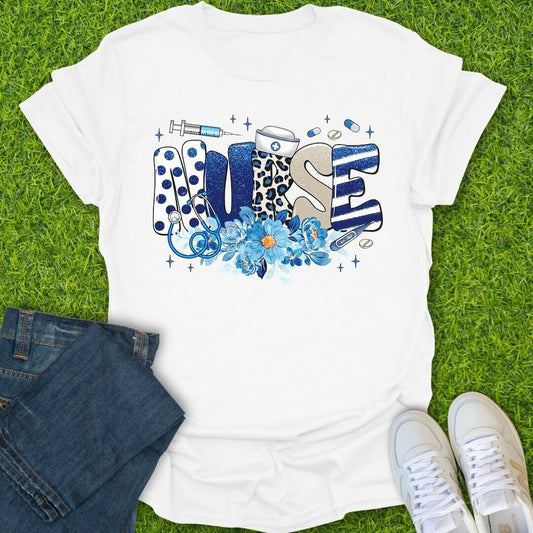 T-Shirt White / S Bold & Blue Tee