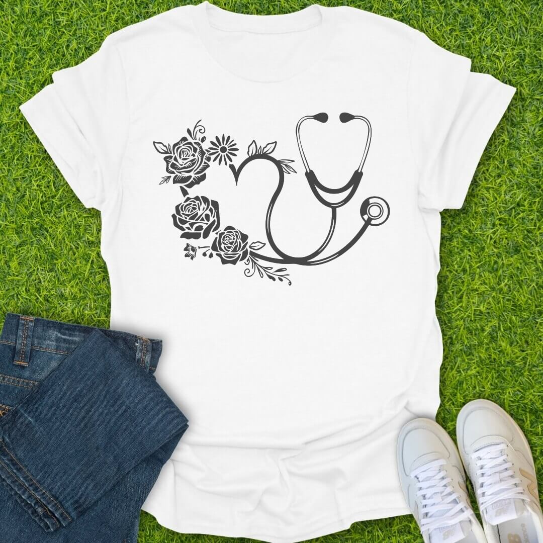 T-Shirt White / S Caring In Full Bloom Tee