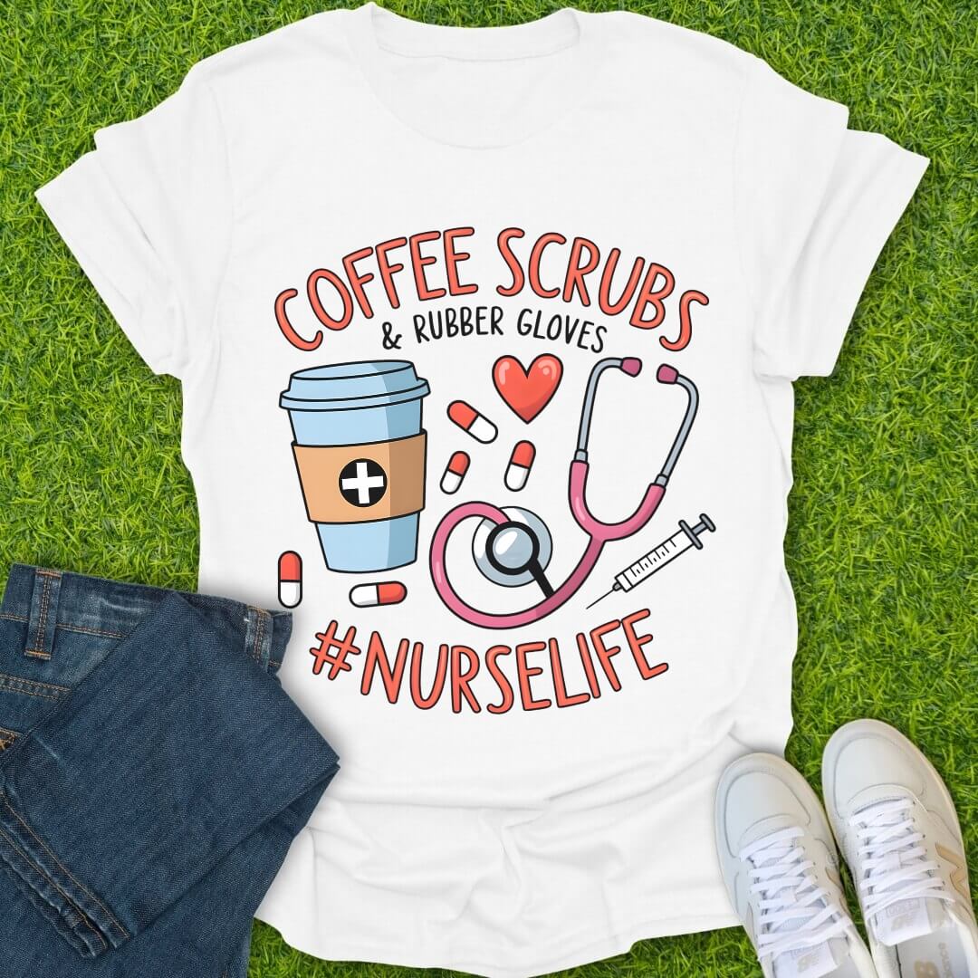 T-Shirt White / S Coffee Scrubs Tee