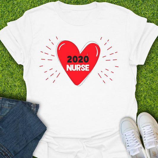 T-Shirt White / S Custom Nurse Pride Heart Tee