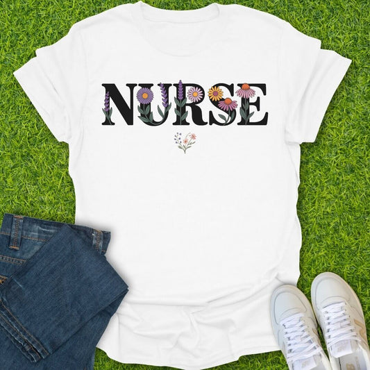 T-Shirt White / S Floral Nurse Tee