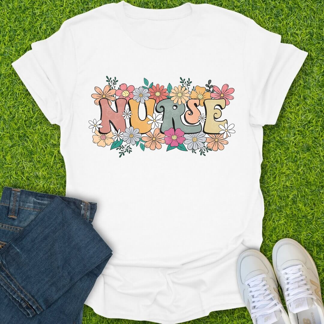 T-Shirt White / S Floral Spirit Nurse Tee