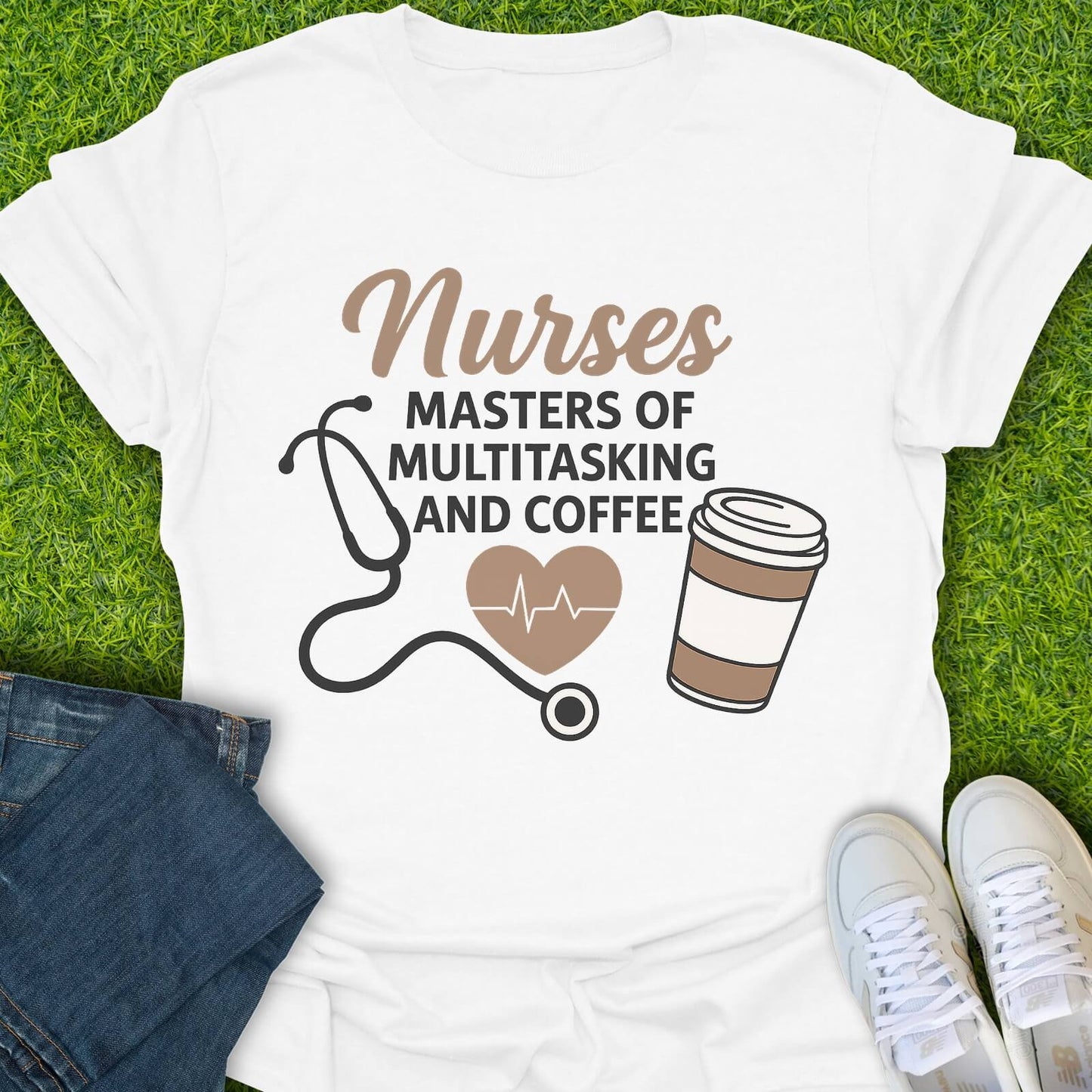 T-Shirt White / S Masters Of Multitasking & Coffee Tee