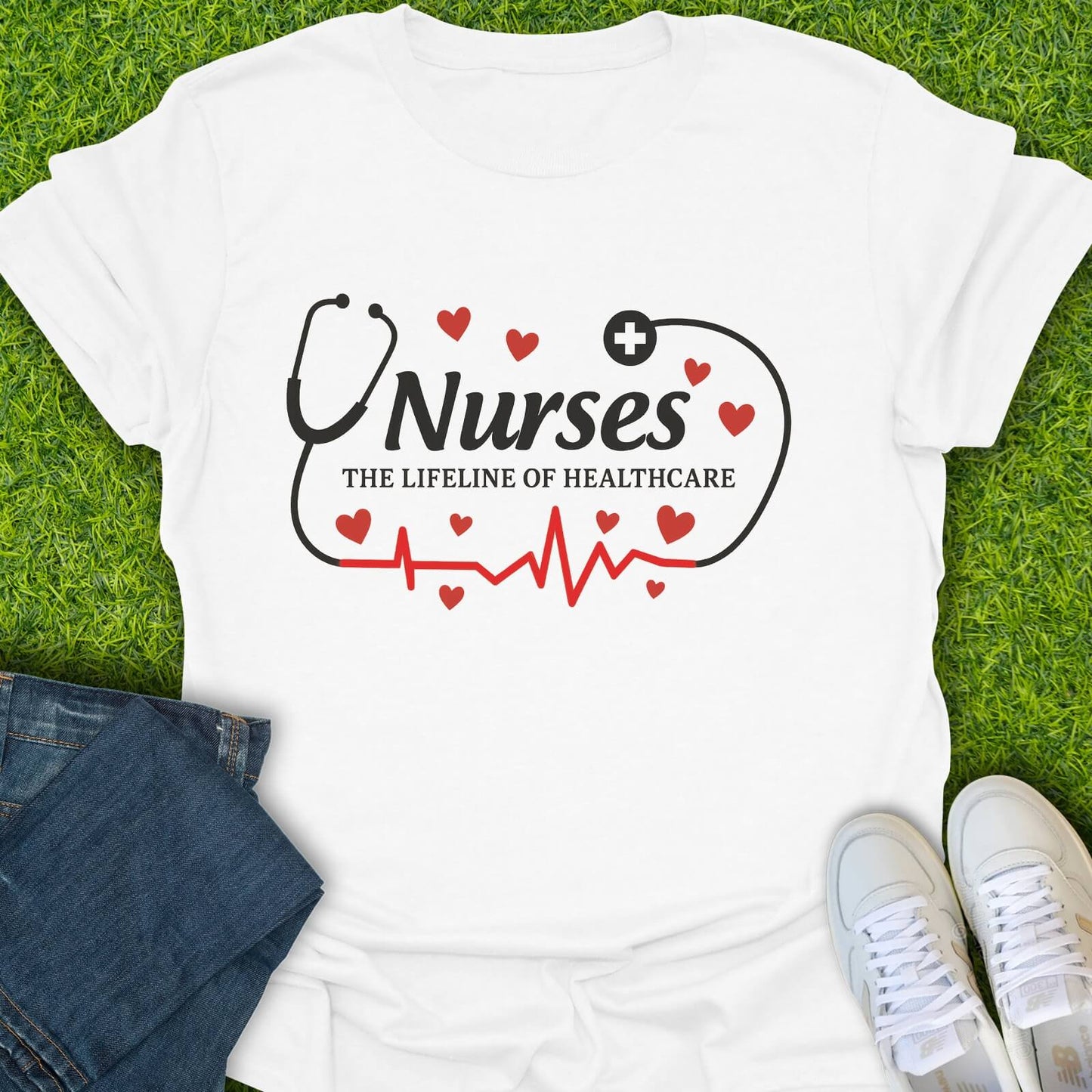 T-Shirt White / S Nurses The Lifeline Of Healthcare Tee