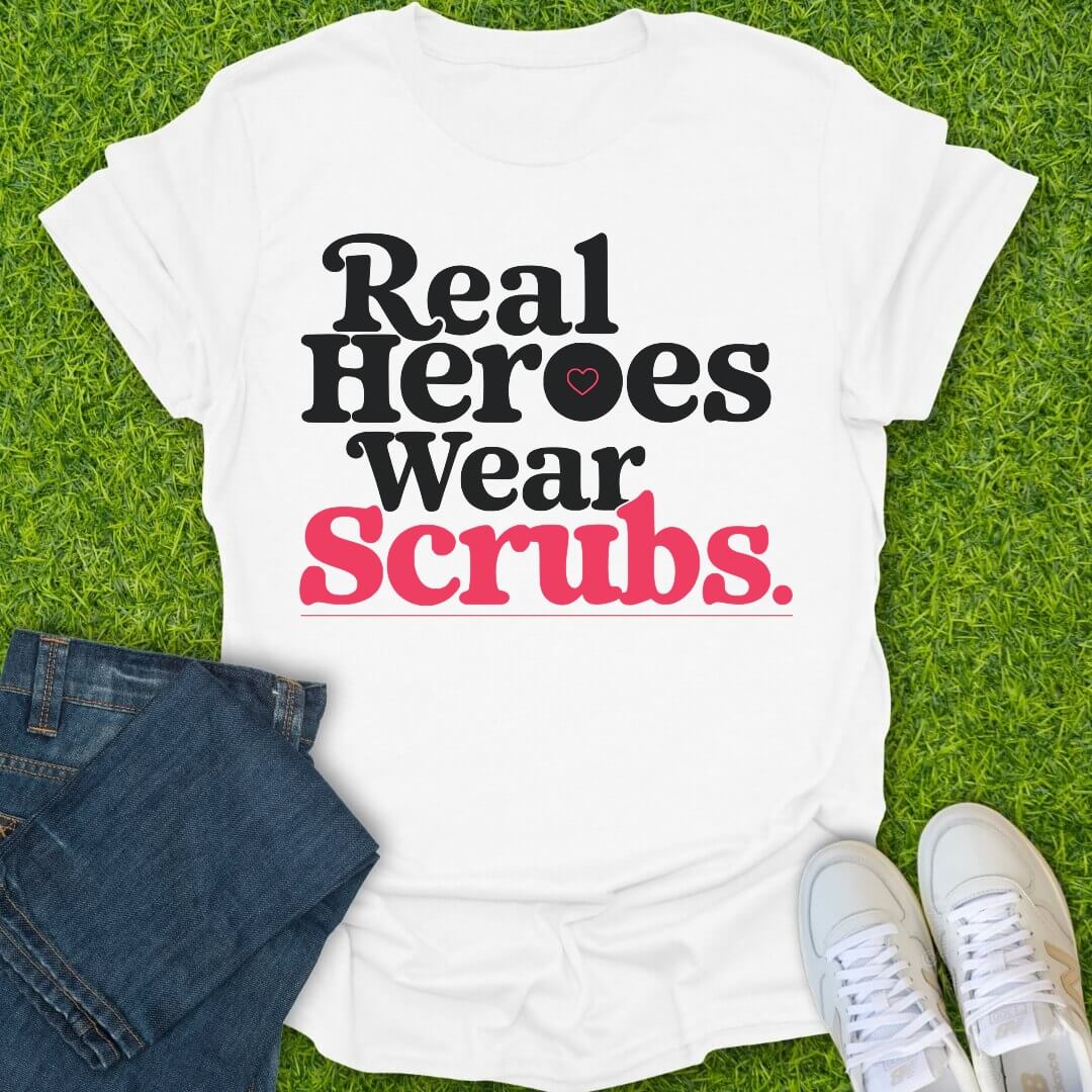 T-Shirt White / S Real Heroes Wear Scrubs Tee