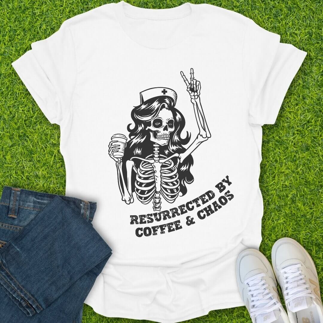 T-Shirt White / S Resurrected By Coffee & Chaos Tee