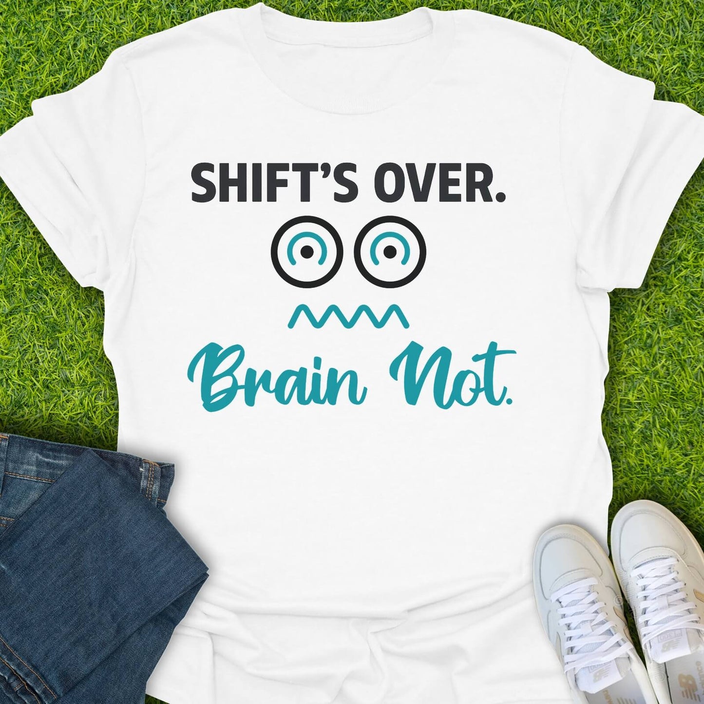 T-Shirt White / S Shift's Over, Brain Not Tee