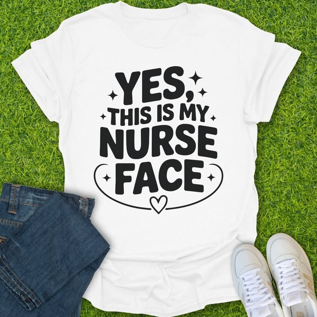 T-Shirt White / S This Is My Nurse Face Tee