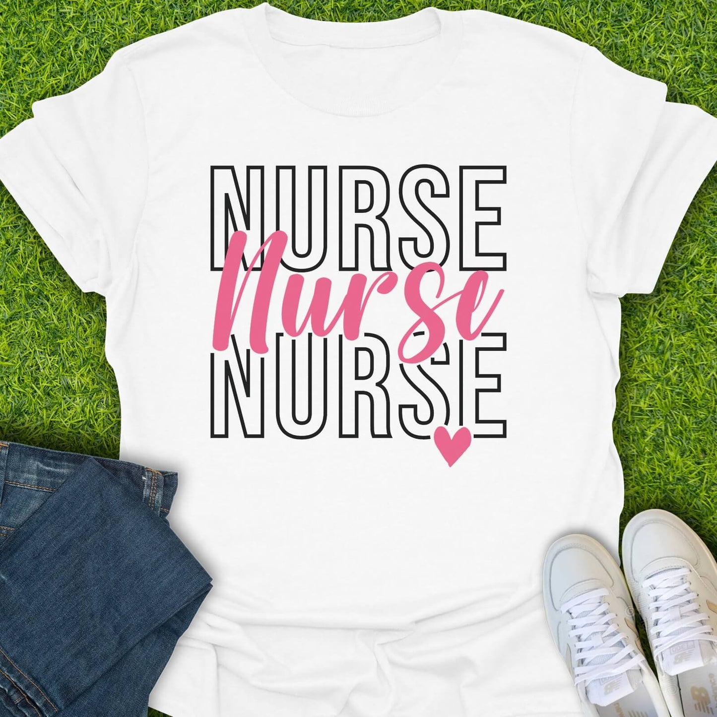 T-Shirt White / S Triple Nurse Heart Tee