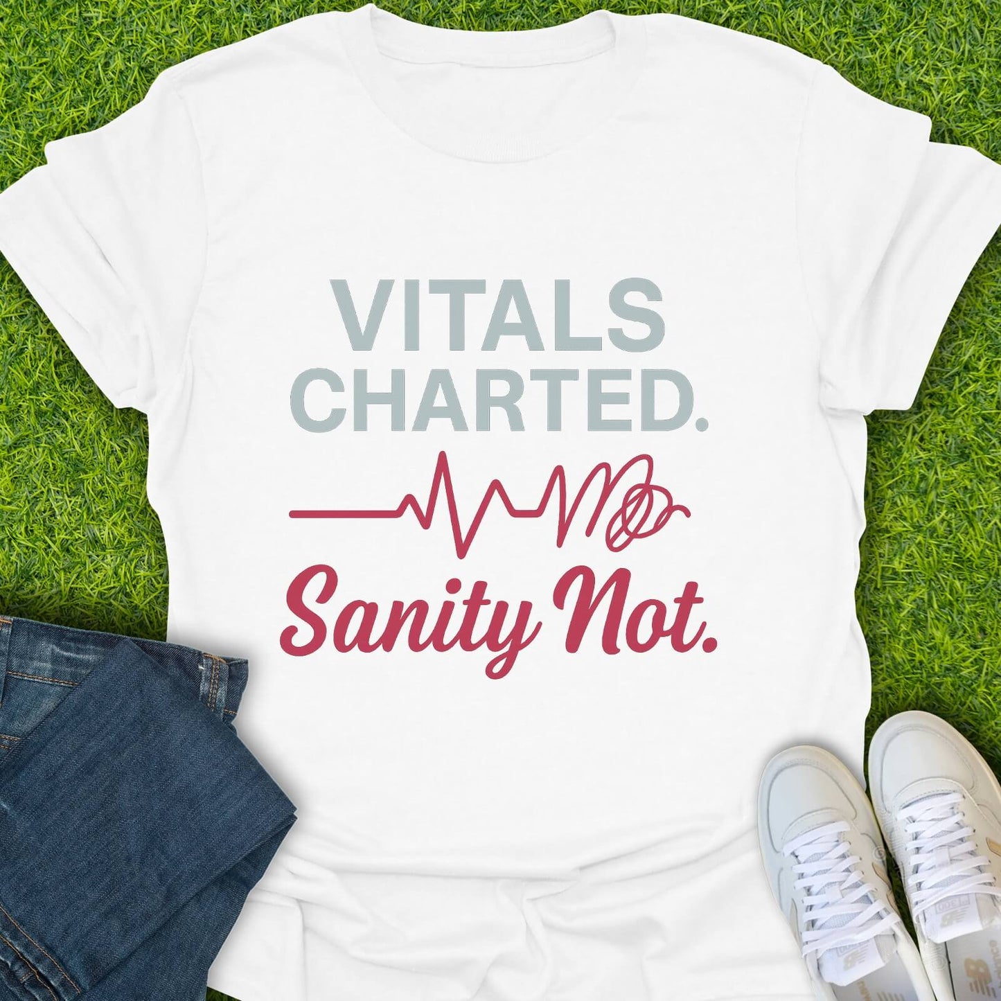 T-Shirt White / S Vitals Charted Sanity Not Tee