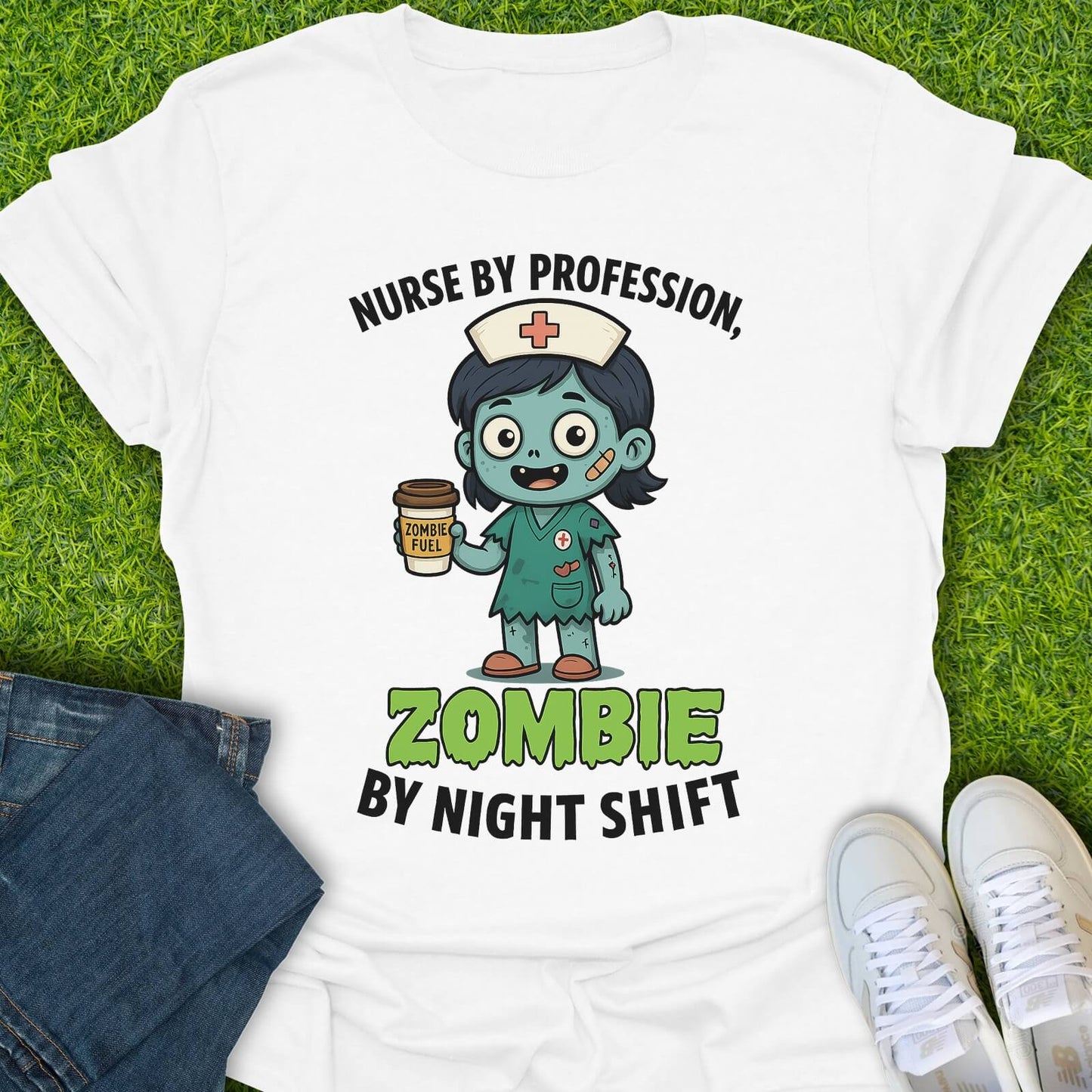T-Shirt White / S Zombie By Night Shift Tee